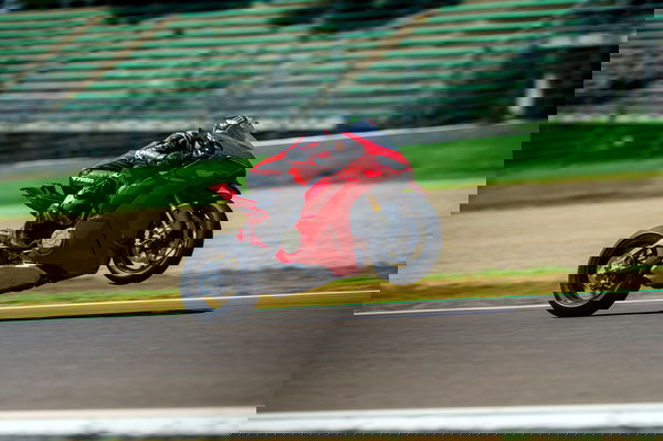 A Ducati motorbike pulling a wheelie