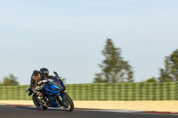 A motorcycle being ridden on a racing track