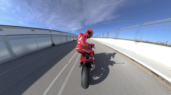 Marc Marquez testing the 2025 Panigale V2 at the Aspar circuit