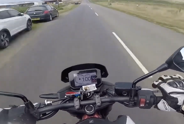 Moments before the crash, Callaway can be seen speeding past parked cars at more than 100mph